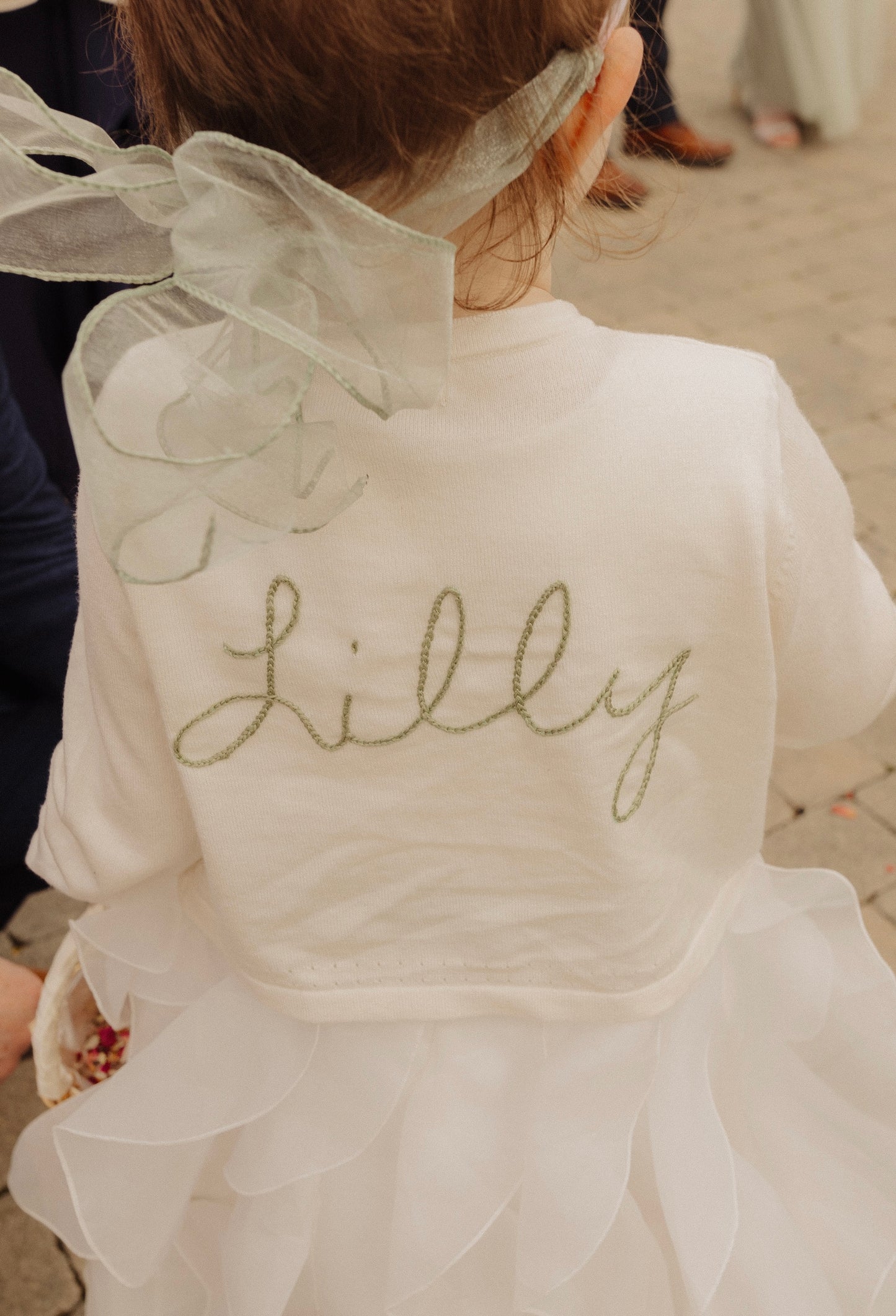 Hand Embroidered Flower Girl Cardigan / Shrug