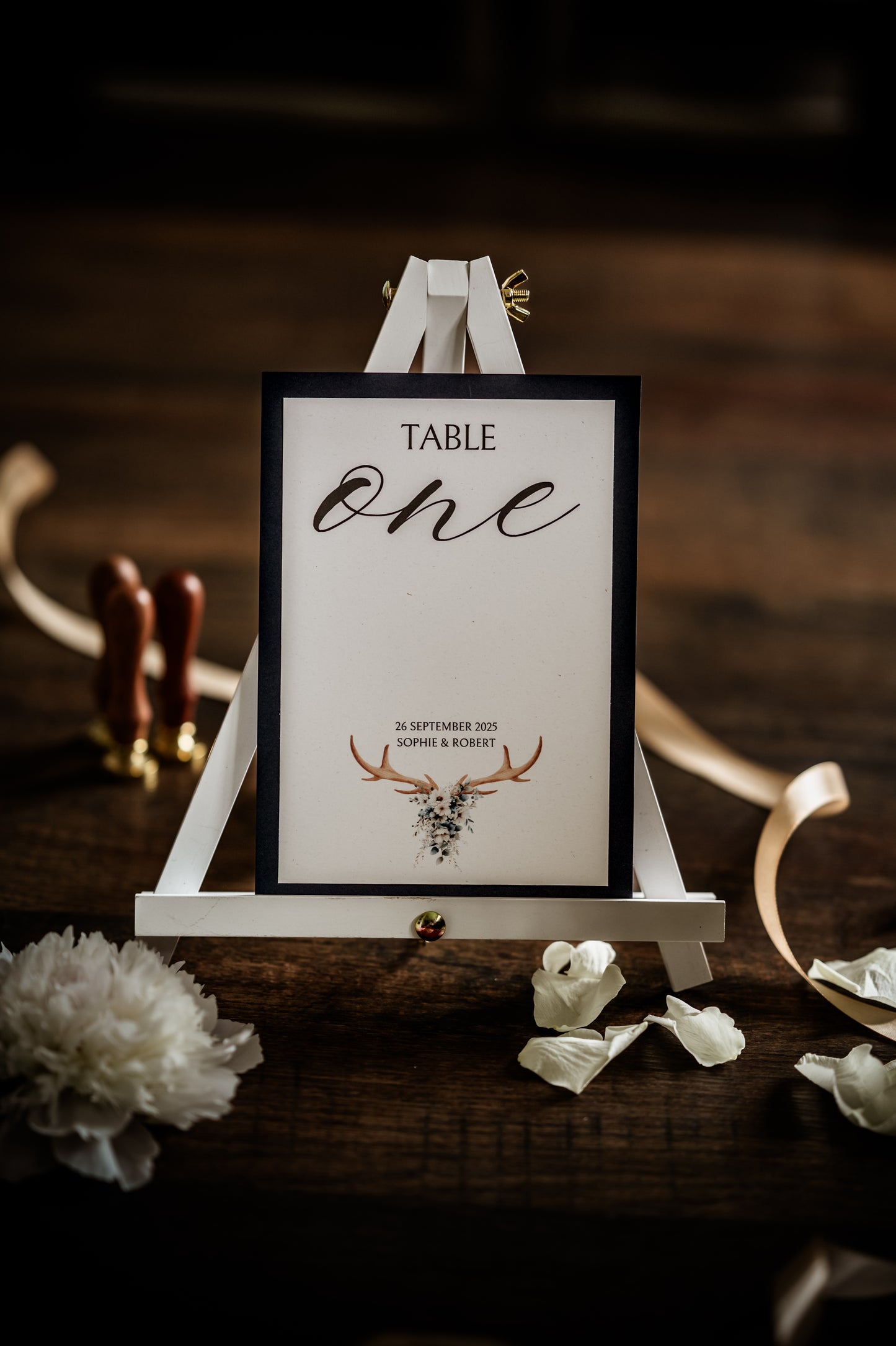 Scottish Stag Wedding Table Name/Number Sign - The Stag Suite