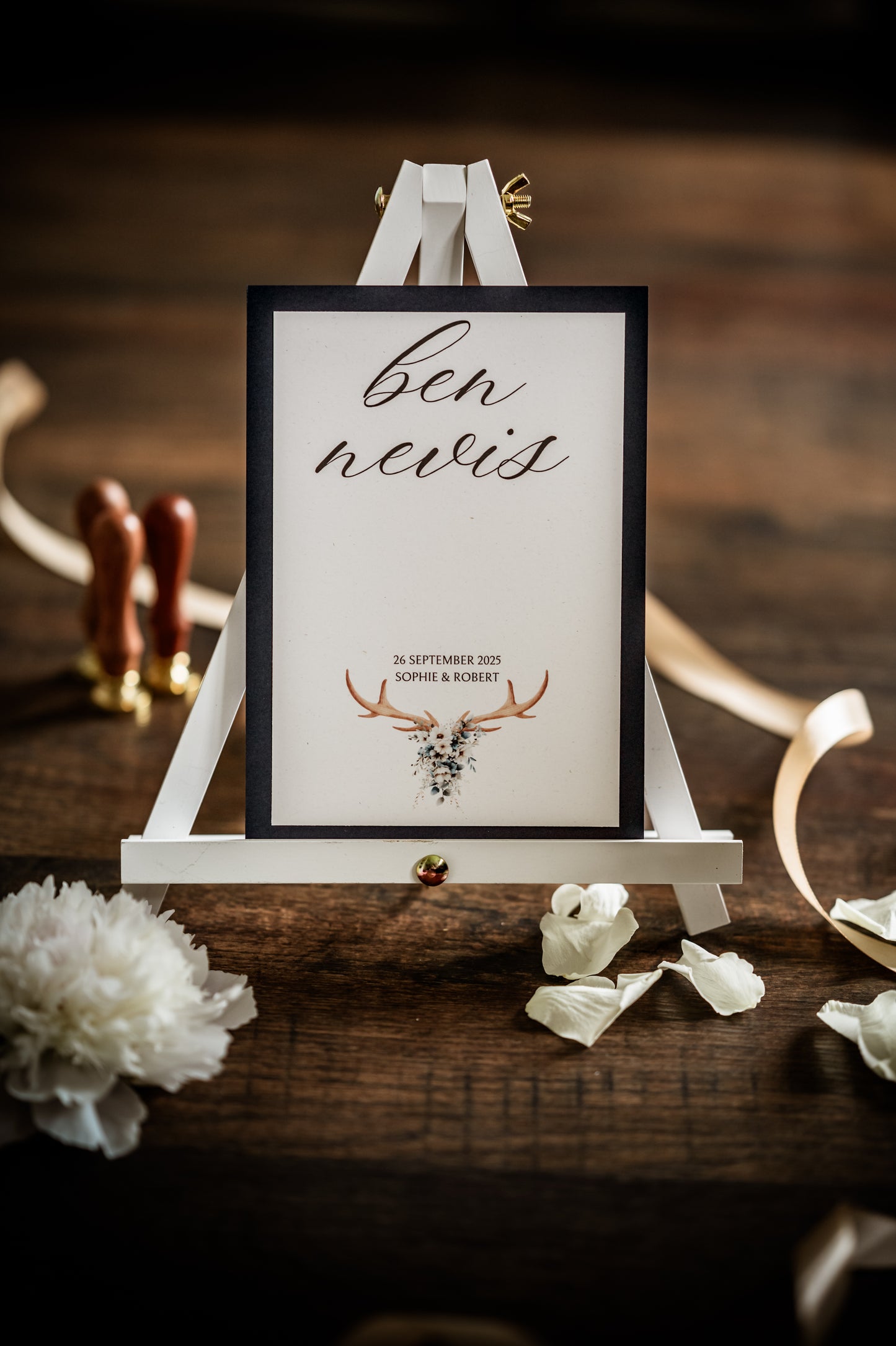 Scottish Stag Wedding Table Name/Number Sign - The Stag Suite