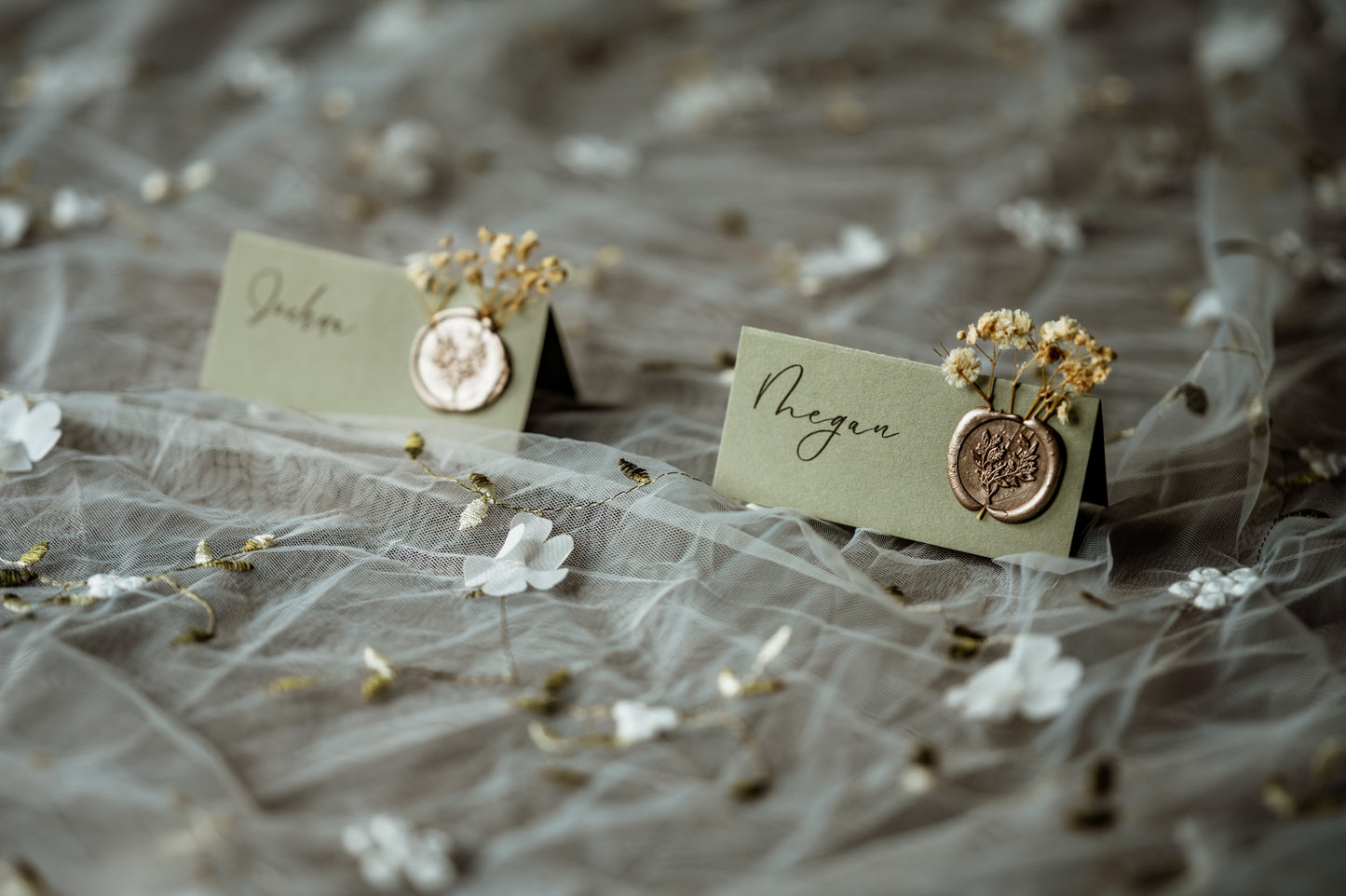 Rustic Sage Green Wedding Place Cards - The Culross Suite