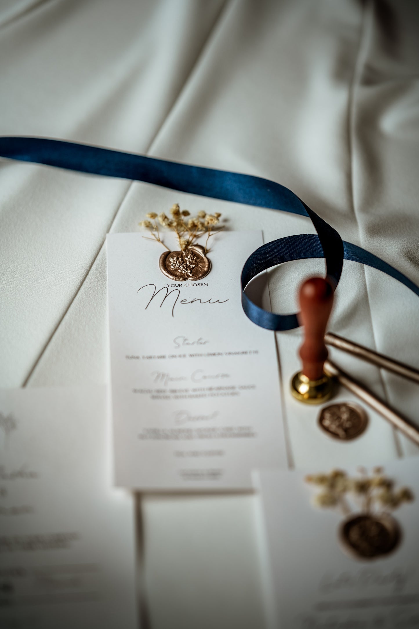 Elegant Rustic Wedding Menu - The Caledonia Suite