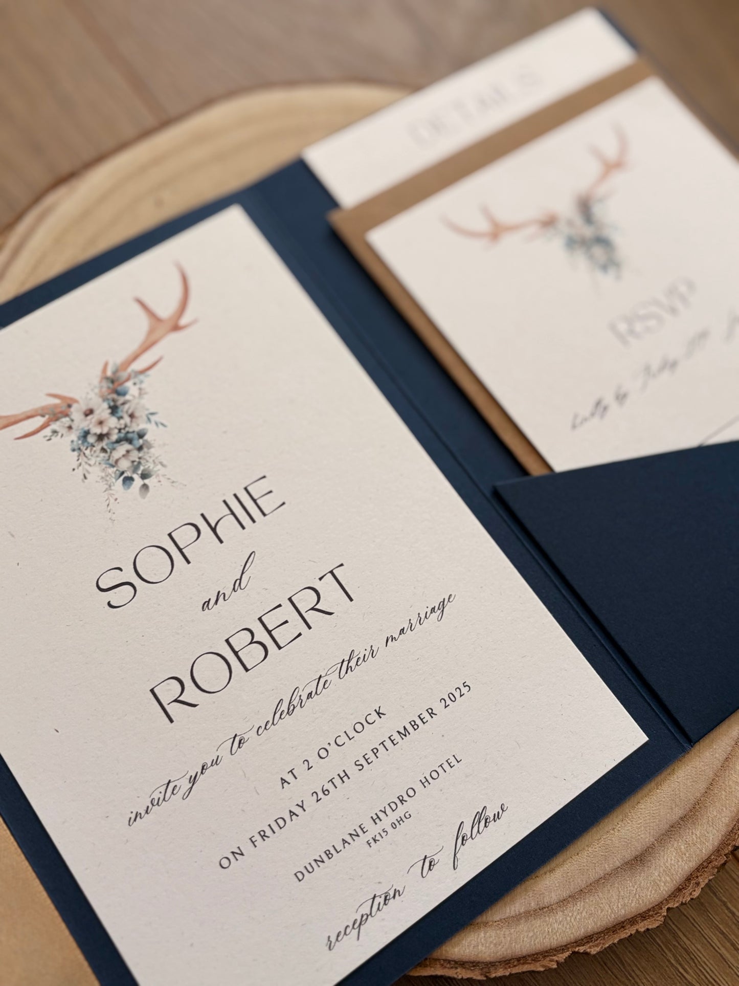 Scottish Stag Wedding Pocket Invitation - The Stag Suite