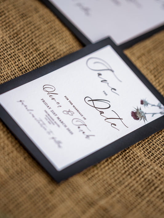 Scottish Thistle Wedding Save the Date & Envelope - The Thistle Suite