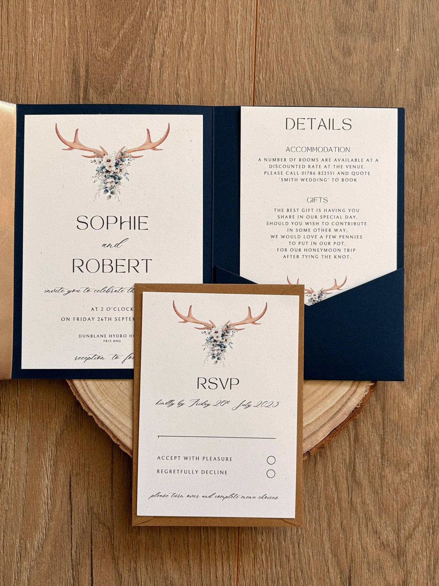 Scottish Stag Wedding Pocket Invitation - The Stag Suite