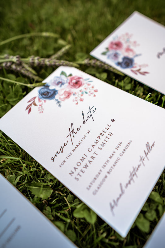 Romantic Floral Wedding Save the Date Card & Envelope - The Flora Suite
