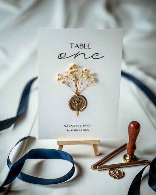 Elegant Rustic Wedding Table Name / Number Sign - The Caledonia Suite