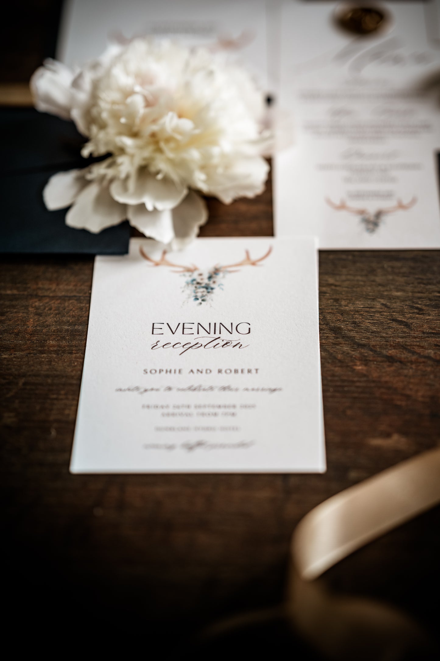 Scottish Stag Wedding Evening Invitation & Envelope - The Stag Suite