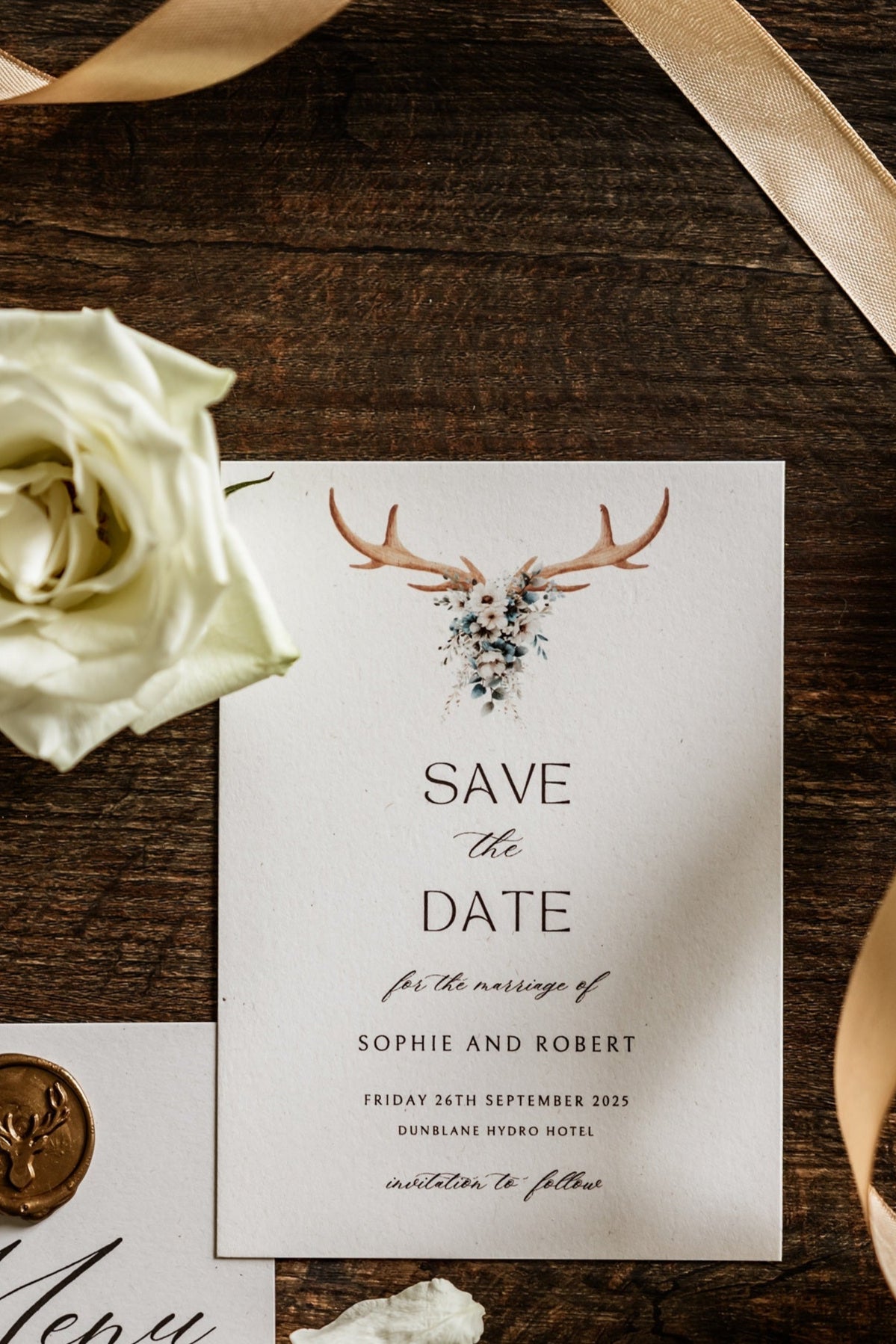 Scottish Stag Wedding Save the Date & Envelope - The Stag Suite