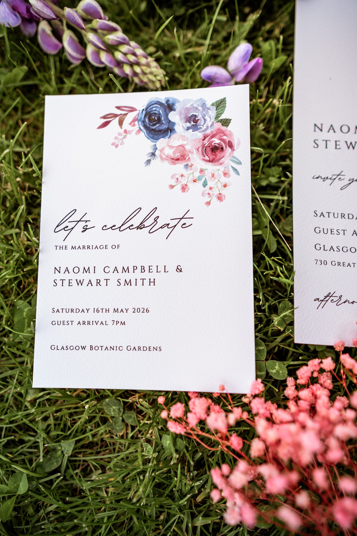 Romantic Floral Wedding Evening Invitation & Envelope - The Flora Suite