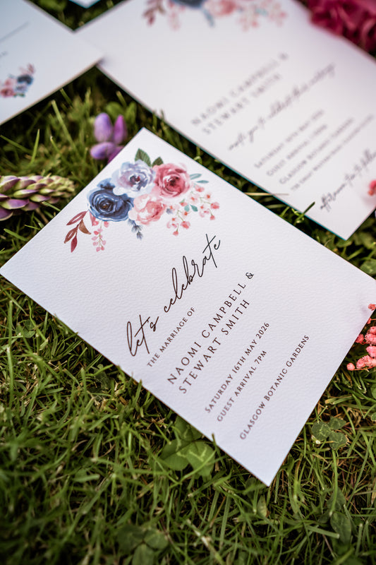 Romantic Floral Wedding Evening Invitation & Envelope - The Flora Suite