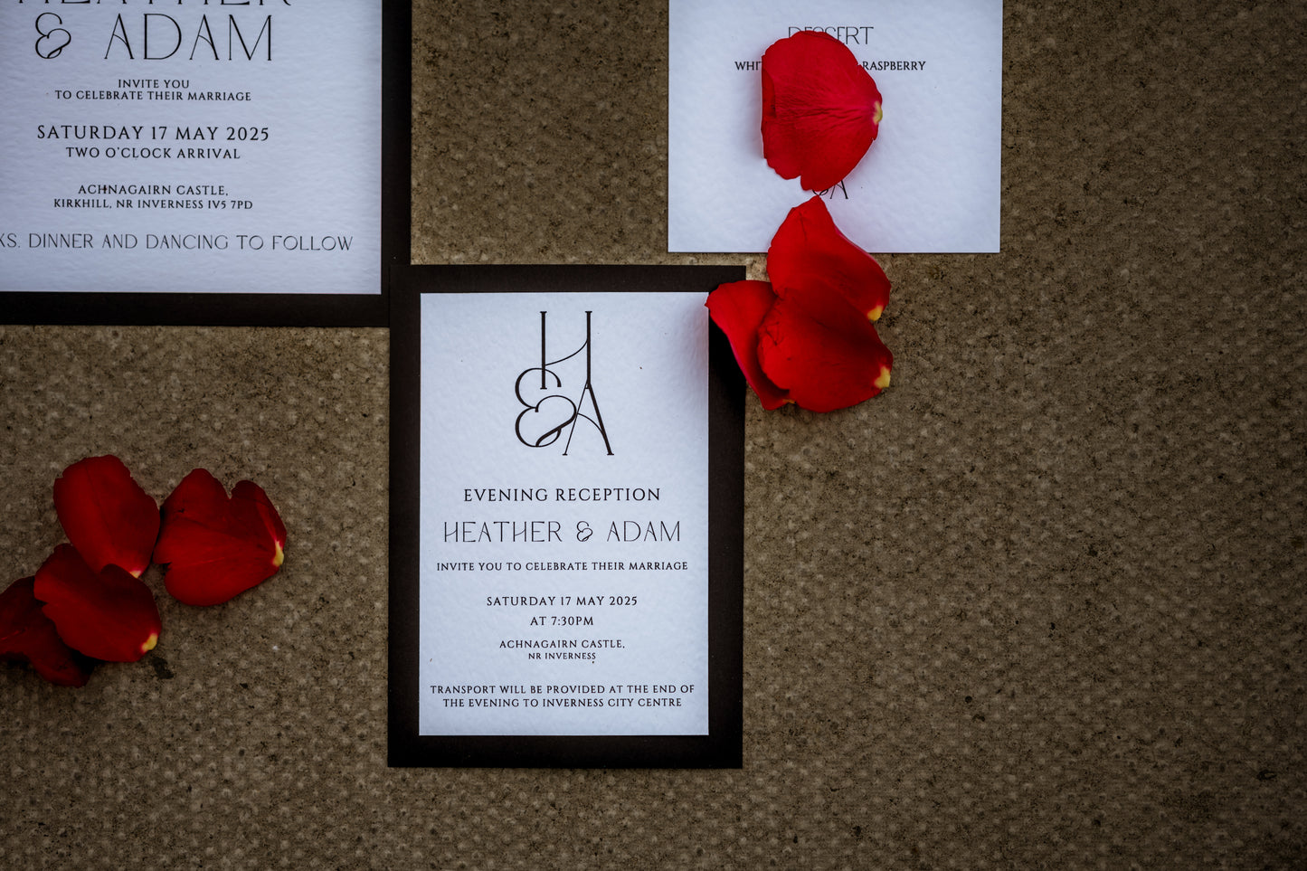 Minimalistic Black and White Wedding Evening Reception Invitation - The Highland Suite