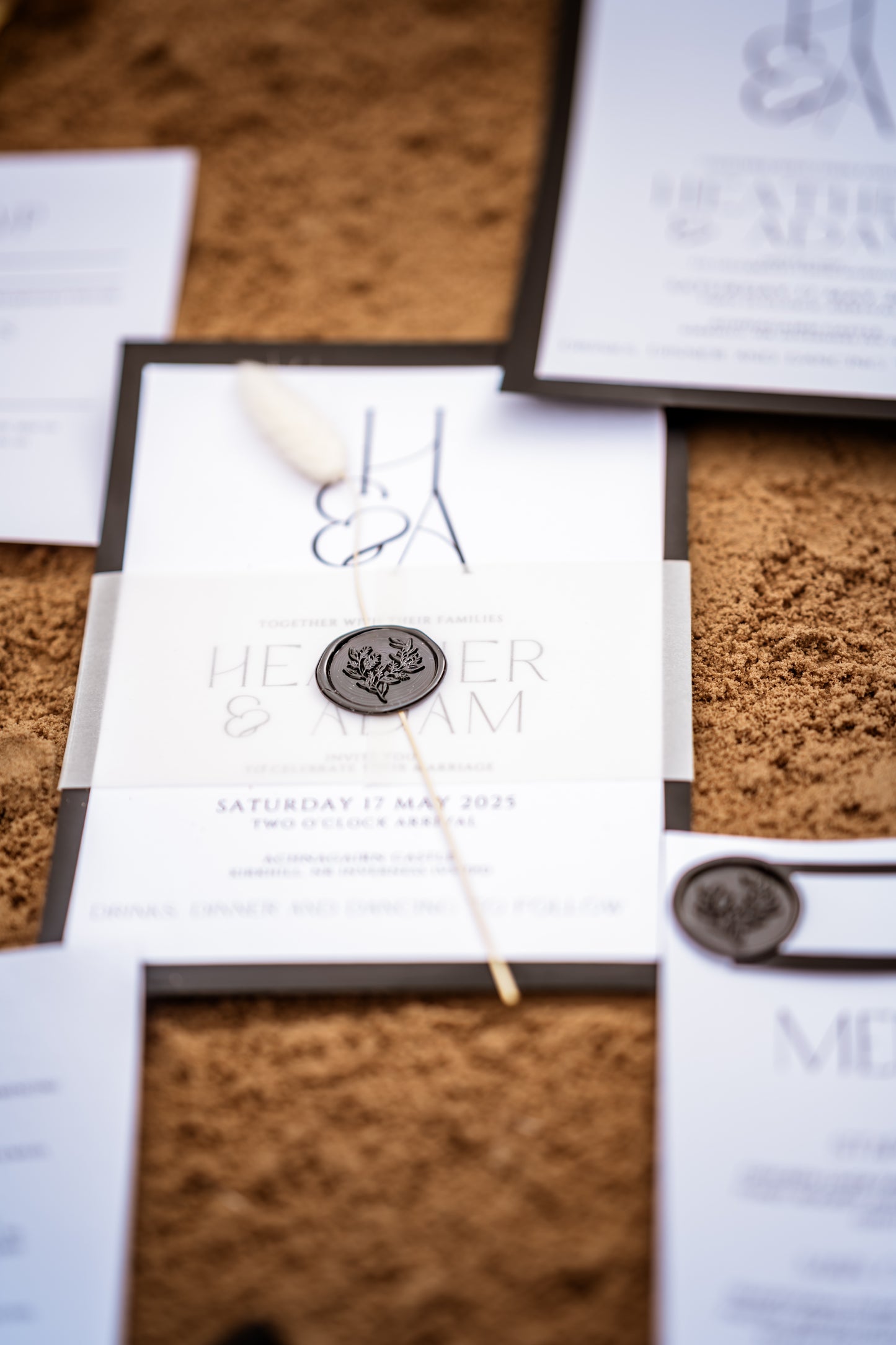 Minimalistic Black and White Wedding Invitation Set - The Highland Suite