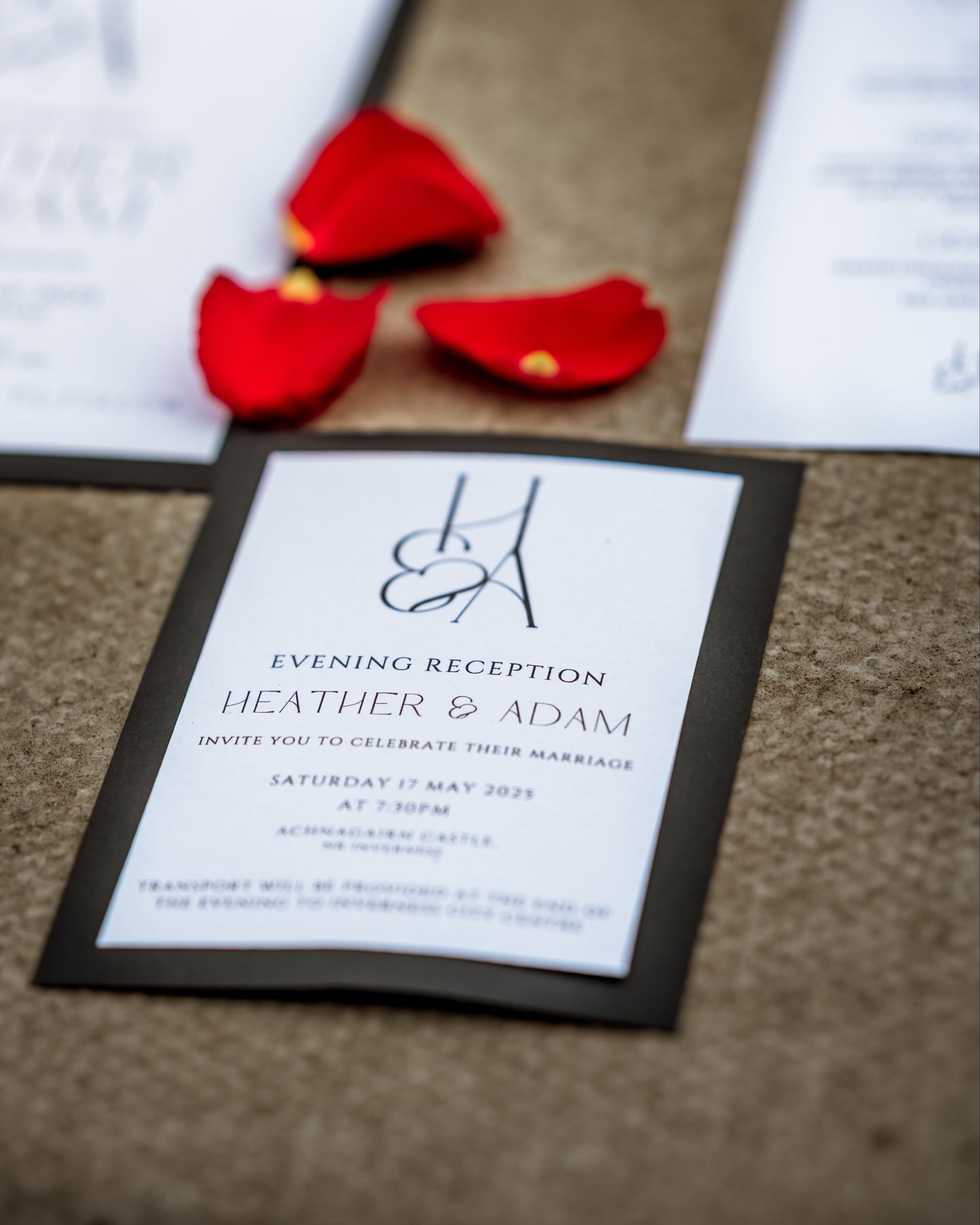 Minimalistic Black and White Wedding Evening Reception Invitation - The Highland Suite