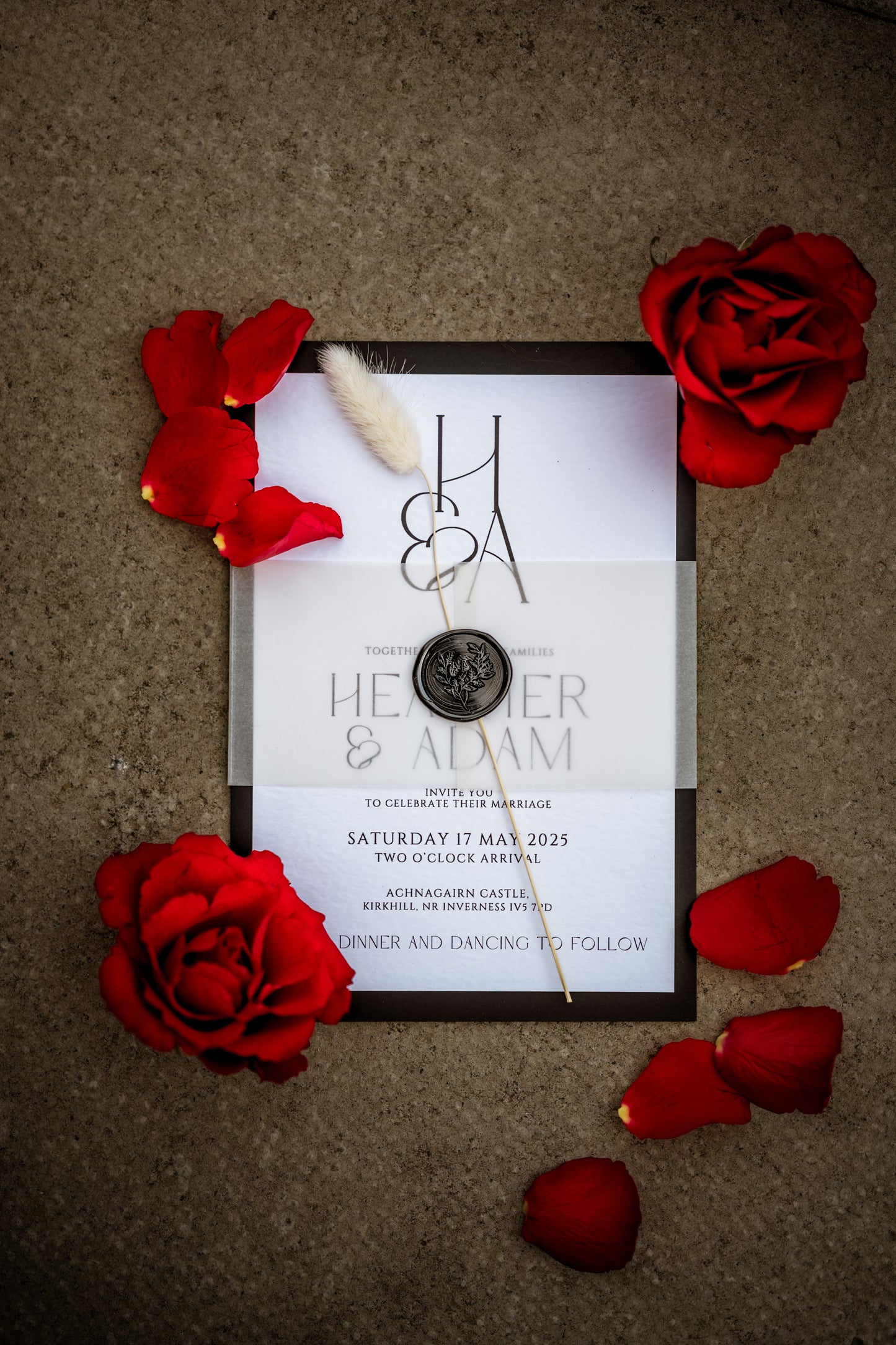 Minimalistic Black and White Wedding Invitation Set - The Highland Suite