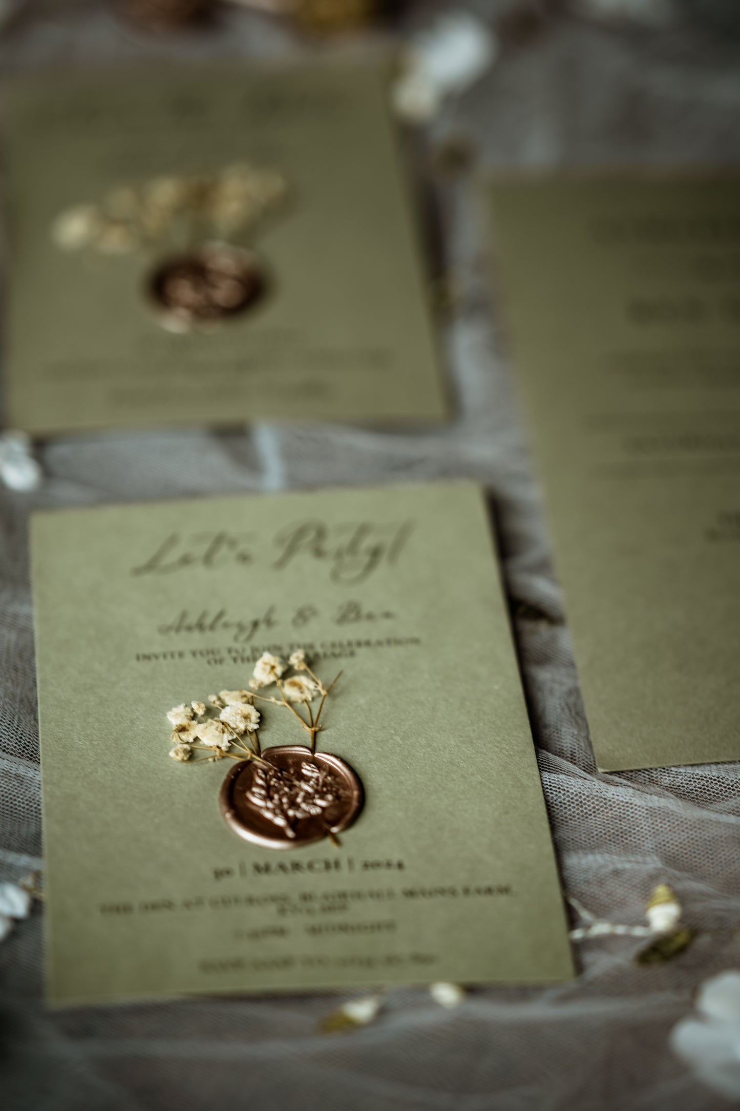 Rustic Sage Green Wedding Evening Invitation - The Culross Suite