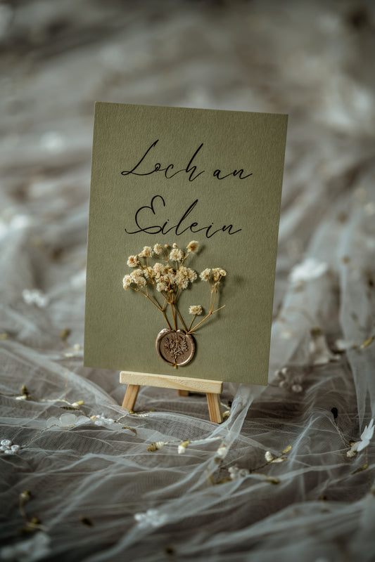 Rustic Sage Green Wedding Table Name / Number Sign - The Culross Suite