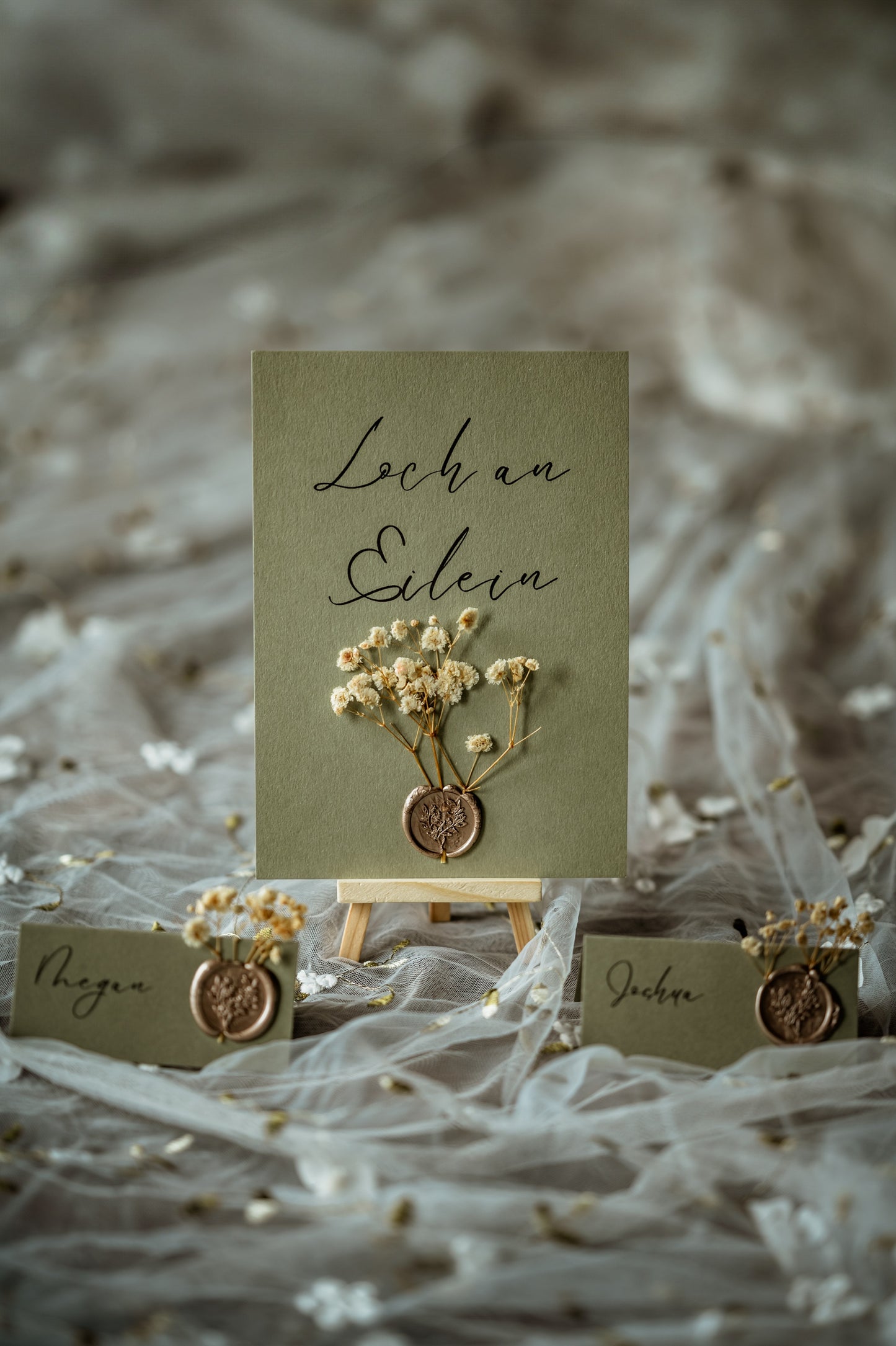 Rustic Sage Green Wedding Table Name / Number Sign - The Culross Suite