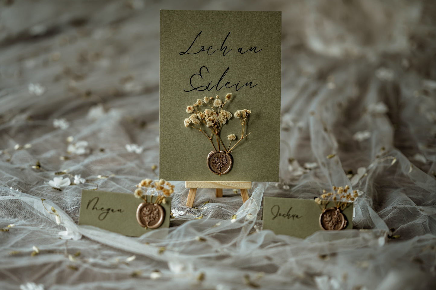Rustic Sage Green Wedding Table Name / Number Sign - The Culross Suite