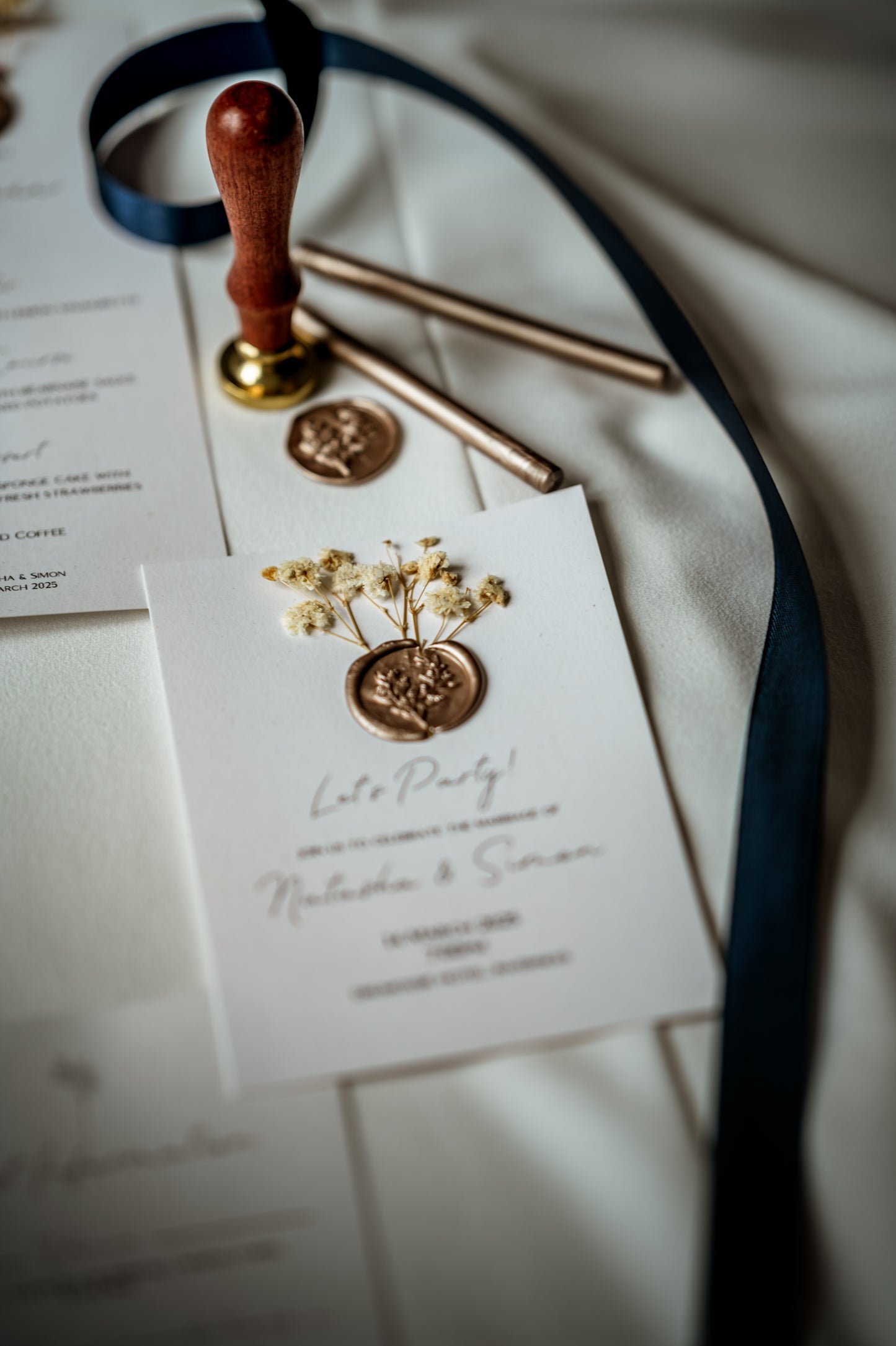 Elegant Rustic Wedding Evening Invitation & Envelope - The Caledonia Suite