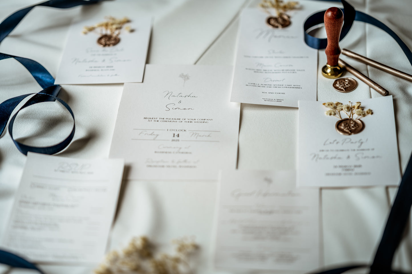 Elegant Rustic Wedding 3-Part Invitation & Envelope - The Caledonia Suite