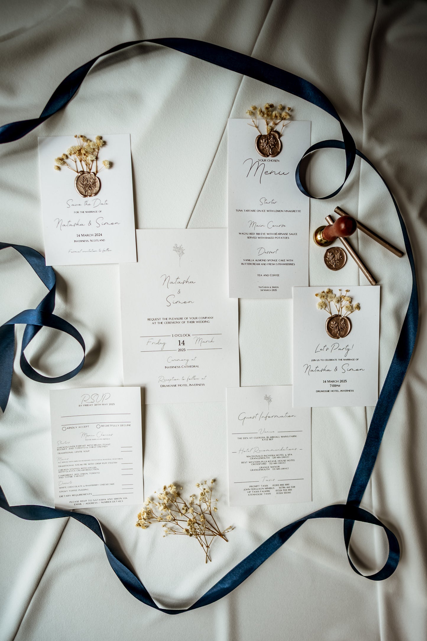 Elegant Rustic Wedding Save the Date Card & Envelope - The Caledonia Suite