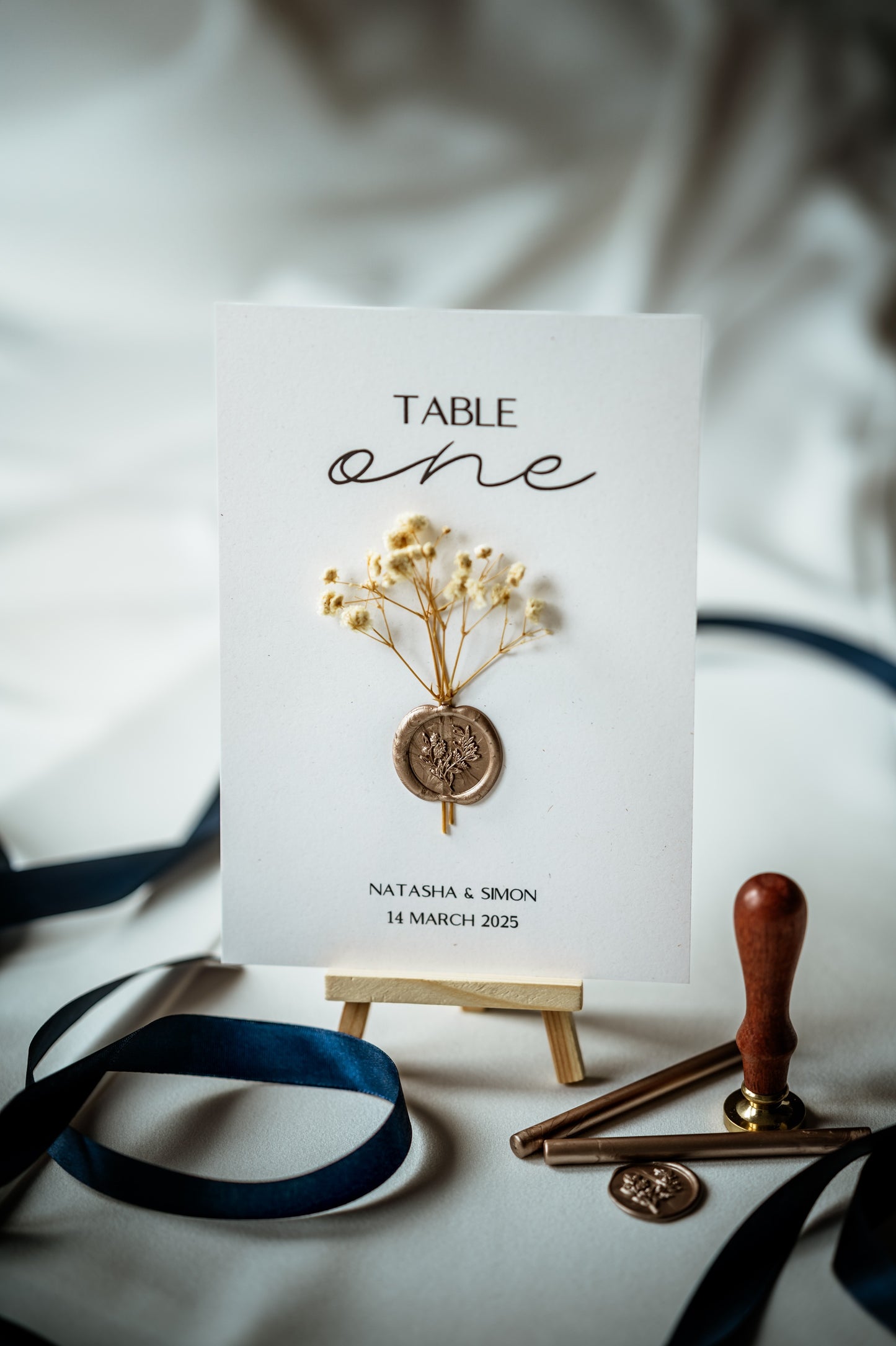 Elegant Rustic Wedding Table Name / Number Sign - The Caledonia Suite